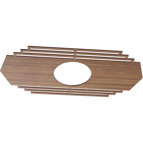 Chrysler Wood Fretwork Pierced Ceiling Medallion, Walnut, 38W X 19H X 10ID X 3/8T